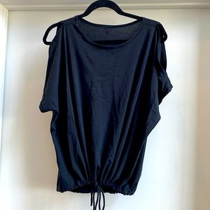 Lululemon drawstring top with shoulder cut outs.